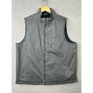 Tommy Bahama Reversible Vest Insulated Jacket Full Zip Gray/Blue Pockets Warm